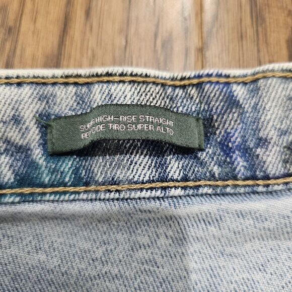 Target Wild Fable Womens Jeans Super High Rise Straight Size 6 Graffiti Print - Picture 4 of 8